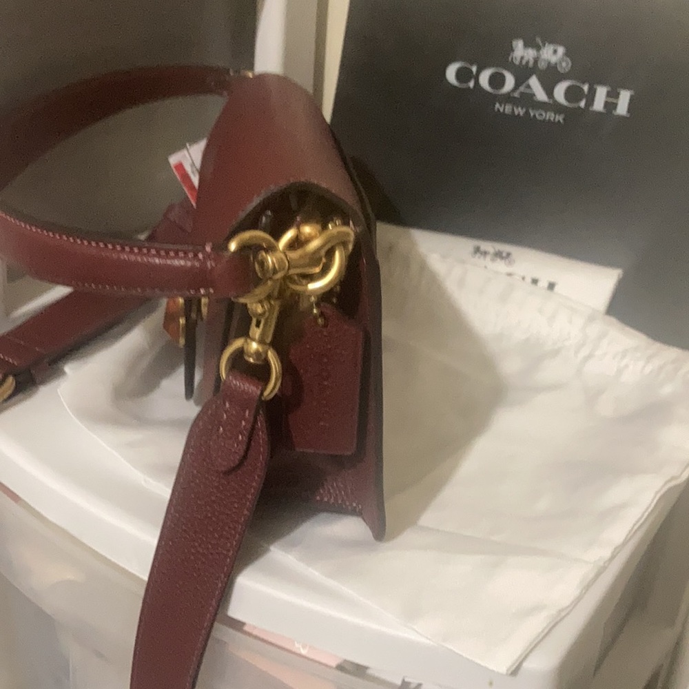 Coach Tabby leather shoulder bag 26 Wine - Picture 4 of 16